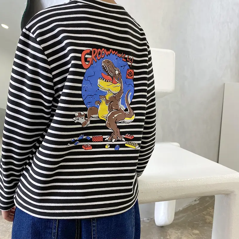 Boys Long Sleeve T-Shirt Black Winter Kids Top - Image 15