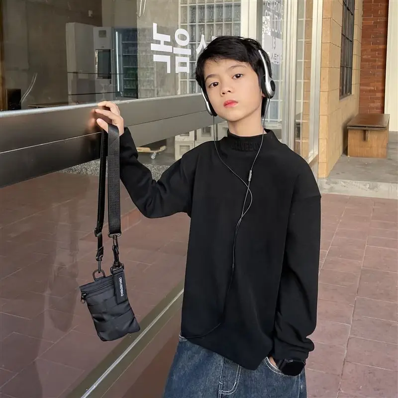Boys Long Sleeve T-Shirt Black Winter Kids Top - Image 6