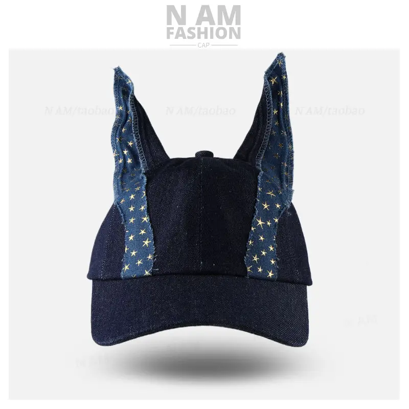 Washed Denim Ear Baseball Cap Niche Fashion Travel Cool Personalized — feature 4