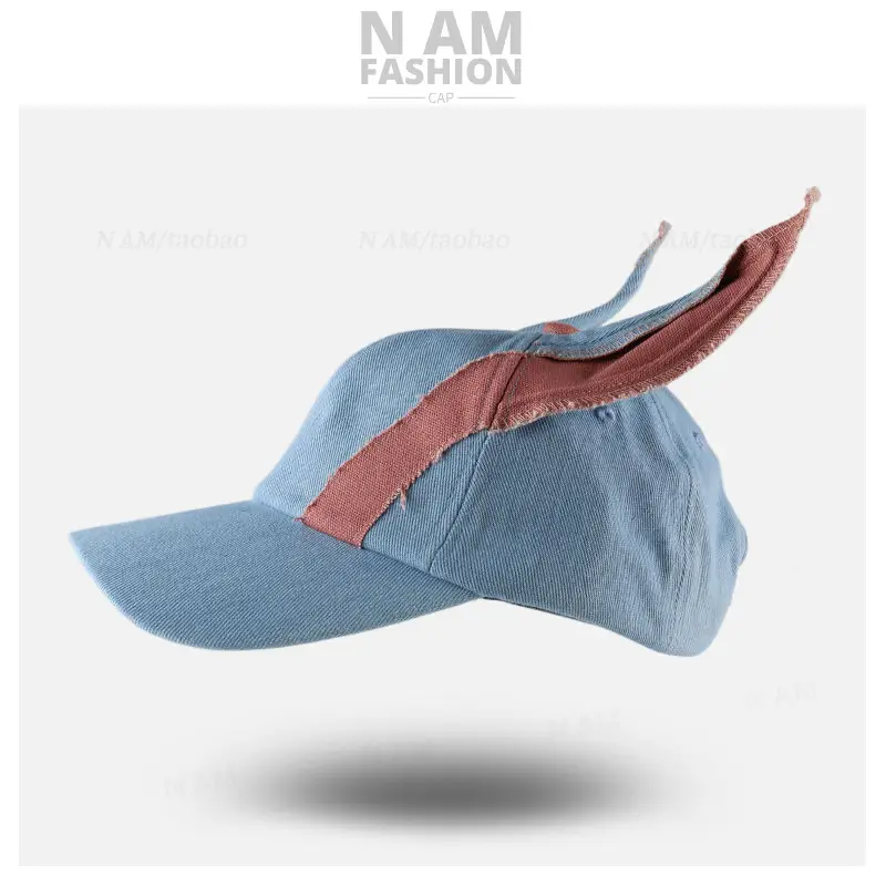 Washed Denim Ear Baseball Cap Niche Fashion Travel Cool Personalized — feature 7