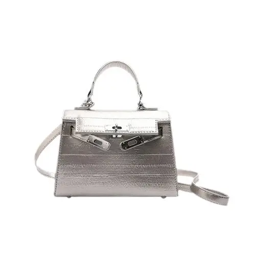Women Korean Style Shoulder Bag Silver Grey 2025 - Image 7
