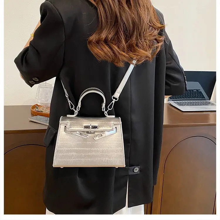 Women Korean Style Shoulder Bag Silver Grey 2025 — feature 19