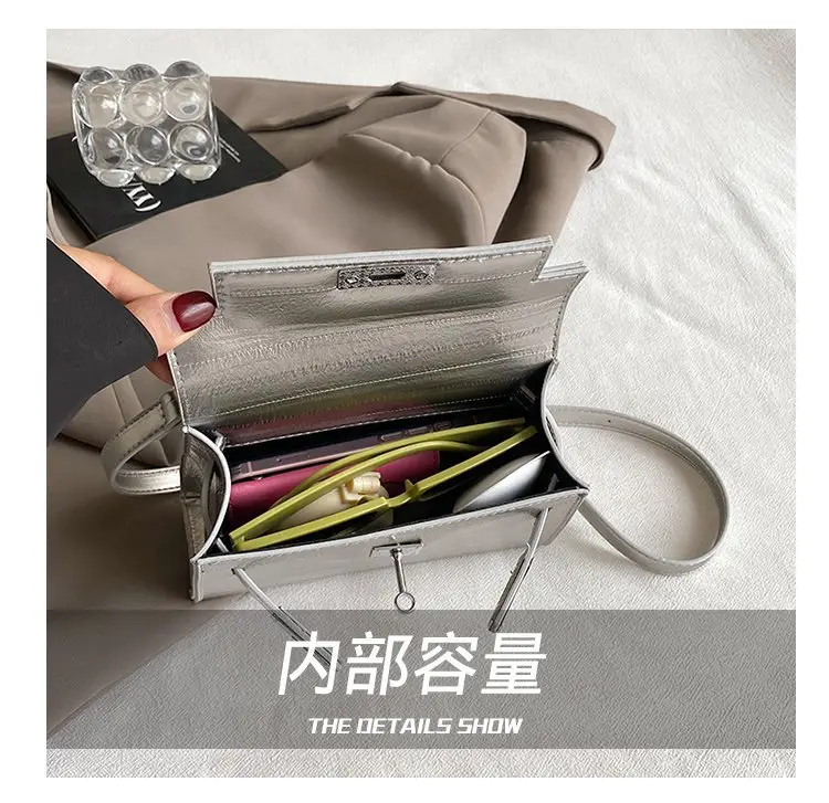 Women Korean Style Shoulder Bag Silver Grey 2025 — feature 4