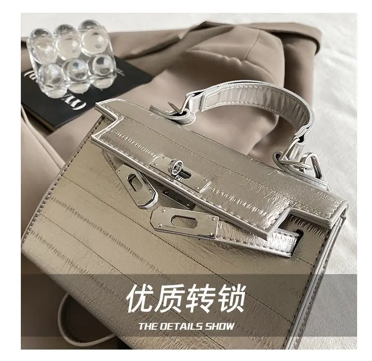 Women Korean Style Shoulder Bag Silver Grey 2025 — feature 7