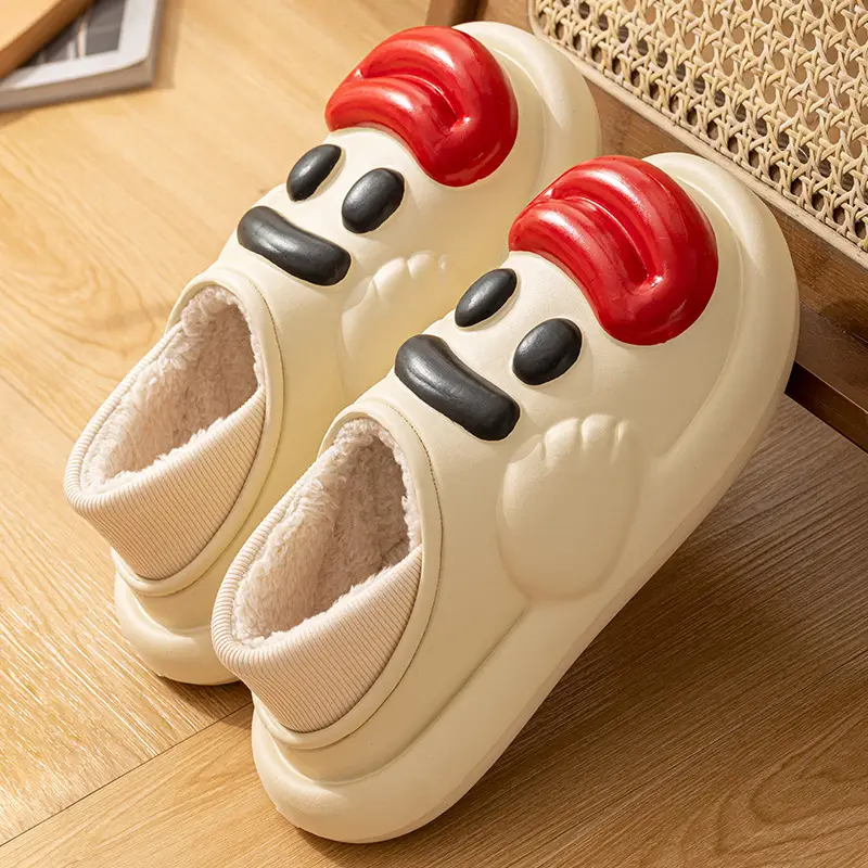 Waterproof Cotton Slippers for Women, Autumn and Winter 2025 New Style, Cartoon Indoor Home Thick-Soled Fleece-Lined Warm Closed-Back Cotton Shoes - Image 4