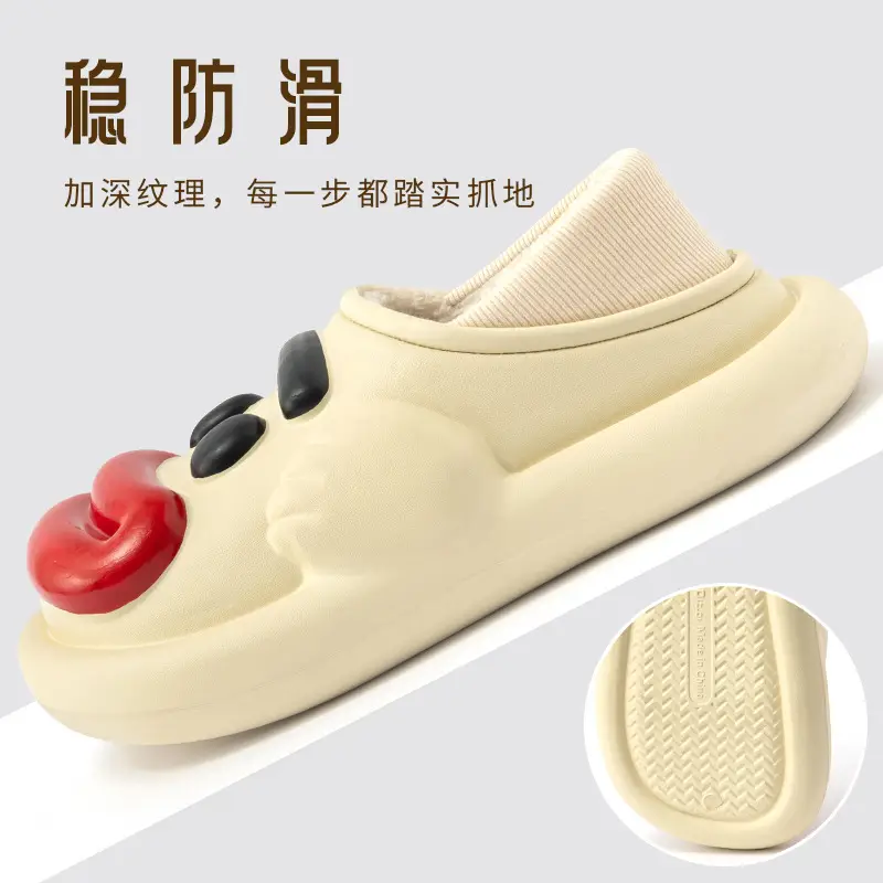 Waterproof Cotton Slippers for Women, Autumn and Winter 2025 New Style, Cartoon Indoor Home Thick-Soled Fleece-Lined Warm Closed-Back Cotton Shoes - Image 7