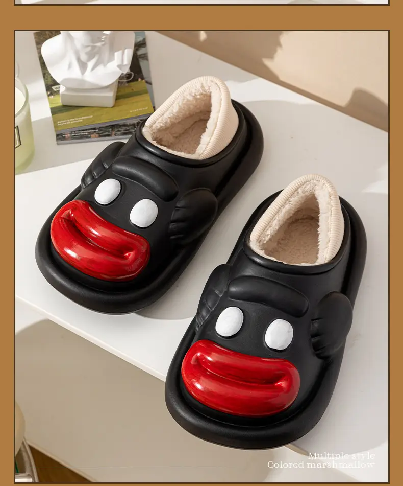 Waterproof Cotton Slippers for Women, Autumn and Winter 2025 New Style, Cartoon Indoor Home Thick-Soled Fleece-Lined Warm Closed-Back Cotton Shoes — feature 14