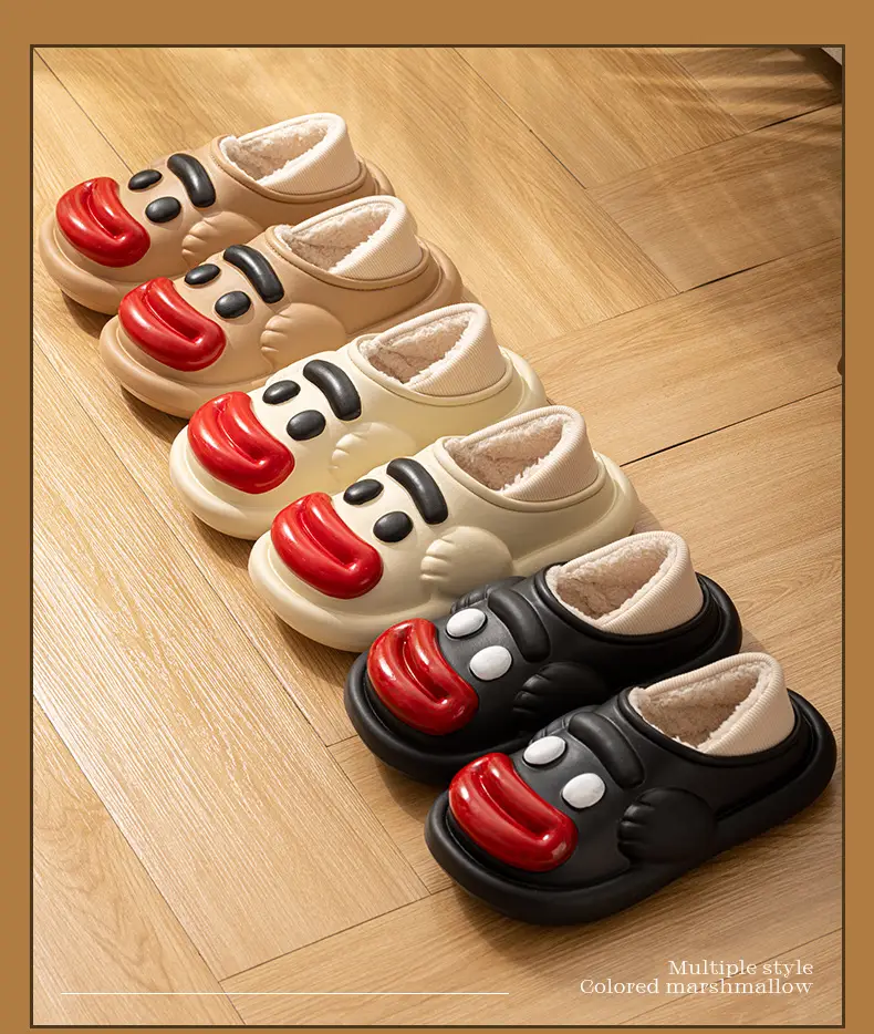 Waterproof Cotton Slippers for Women, Autumn and Winter 2025 New Style, Cartoon Indoor Home Thick-Soled Fleece-Lined Warm Closed-Back Cotton Shoes — feature 16