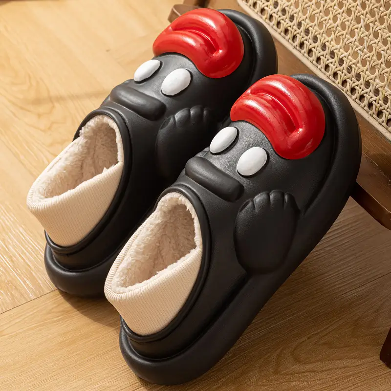 Waterproof Cotton Slippers for Women, Autumn and Winter 2025 New Style, Cartoon Indoor Home Thick-Soled Fleece-Lined Warm Closed-Back Cotton Shoes - Image 3