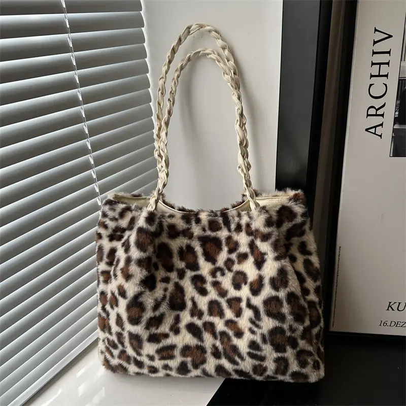 Retro Leopard Print Tote Bag for Women Autumn Winter 2024 - Image 2