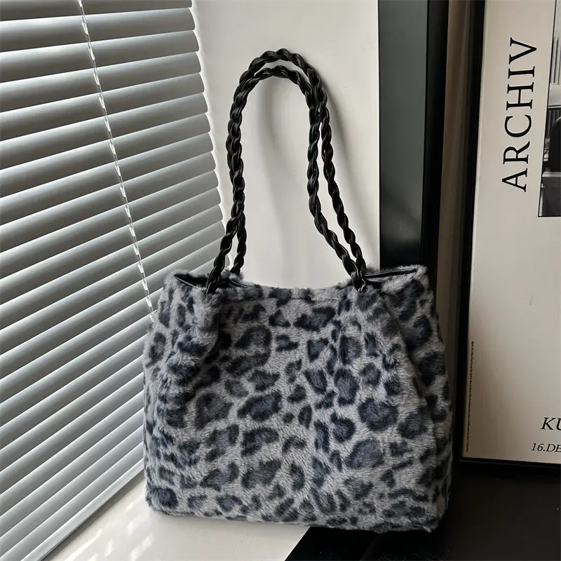 Retro Leopard Print Tote Bag for Women Autumn Winter 2024 - Image 3