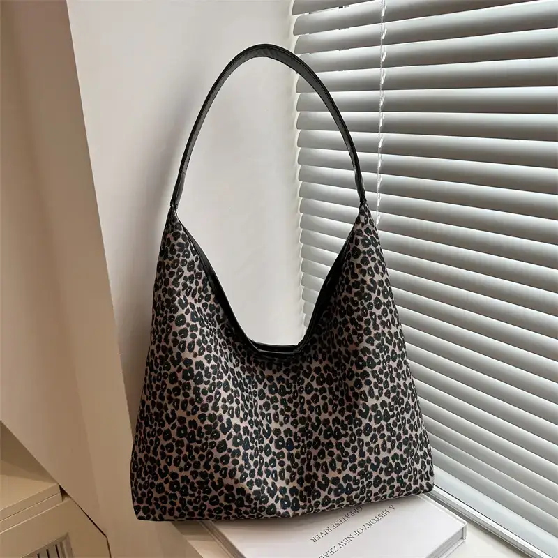 Leopard Print Shoulder Tote Bag Black White 2024 - Image 5