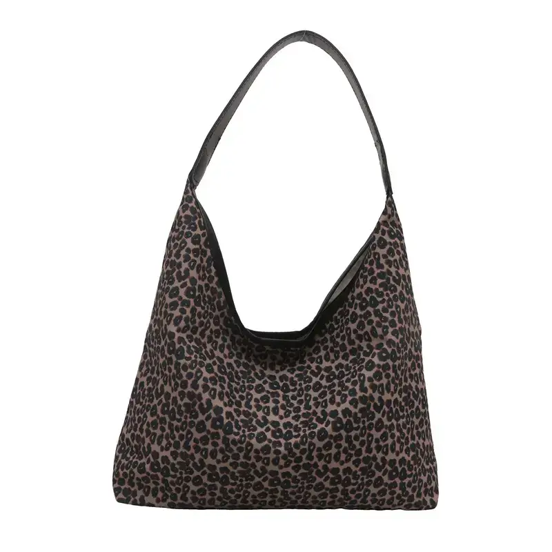 Leopard Print Shoulder Tote Bag Black White 2024 - Image 8