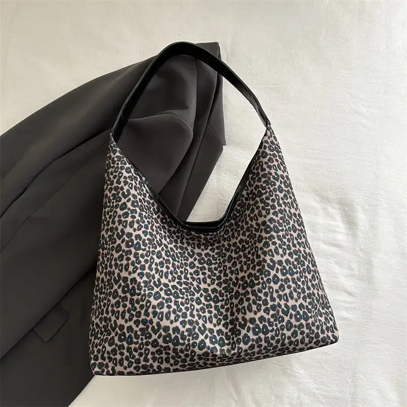 Leopard Print Shoulder Tote Bag Black White 2024 - Image 2