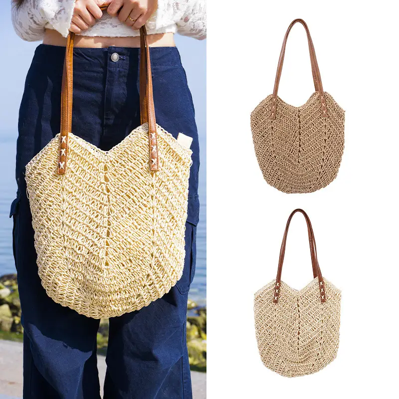 Woven Straw Shoulder Bag for Women Beach Vacation