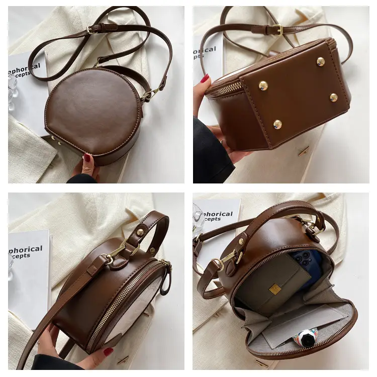 Retro One-Shoulder Crossbody Bag Black White 2025 β feature 10