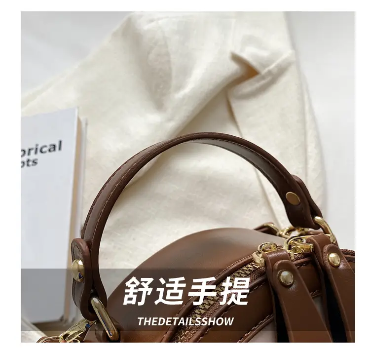 Retro One-Shoulder Crossbody Bag Black White 2025 β feature 6