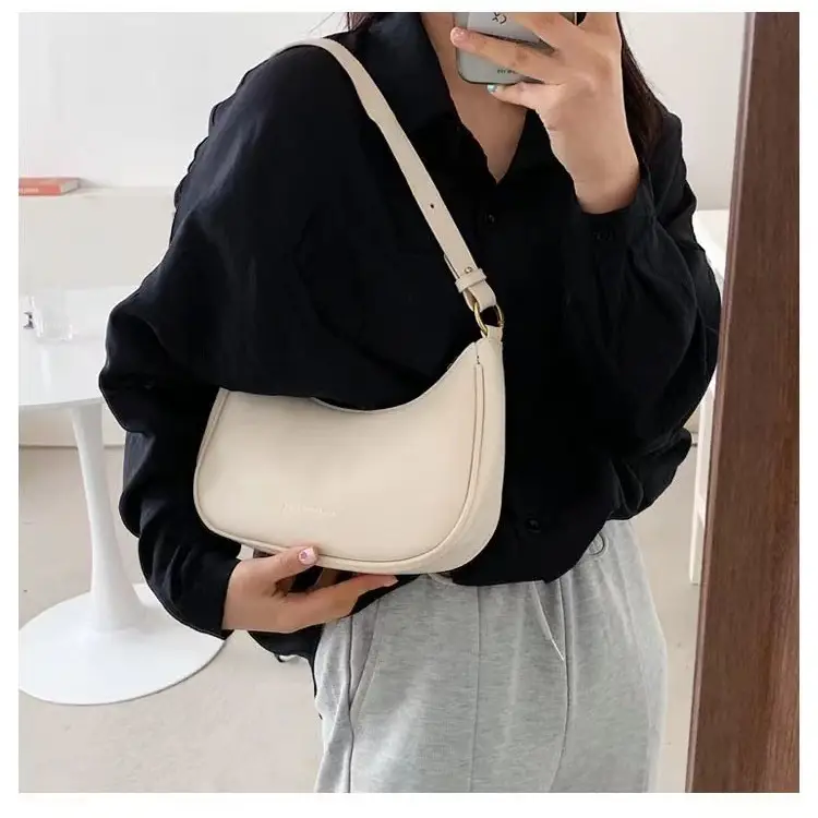 White Half Moon Crossbody Bag Women 2021 - Image 3