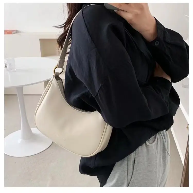 White Half Moon Crossbody Bag Women 2021 - Image 4