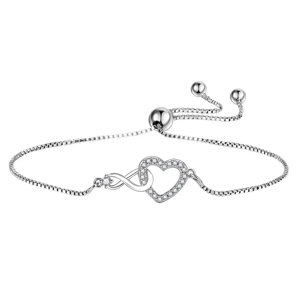 Love Zircon Clavicle Necklace with Heart Design - Image 2