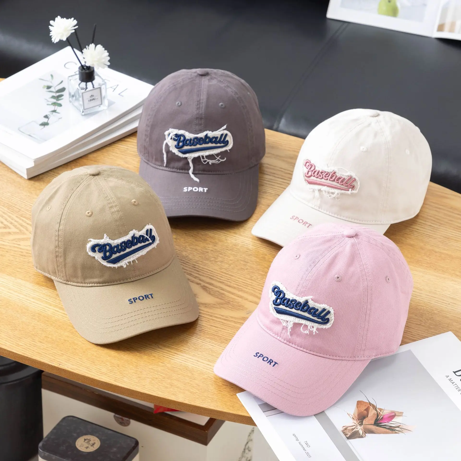 Women Baseball Cap Pink Small Face Wide Brim - Image 8