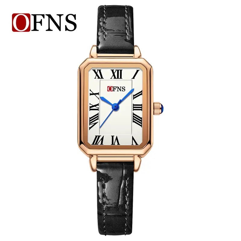 Ofns Women's Square Watch with Elegant Steel Band & Waterproof Design - Image 3