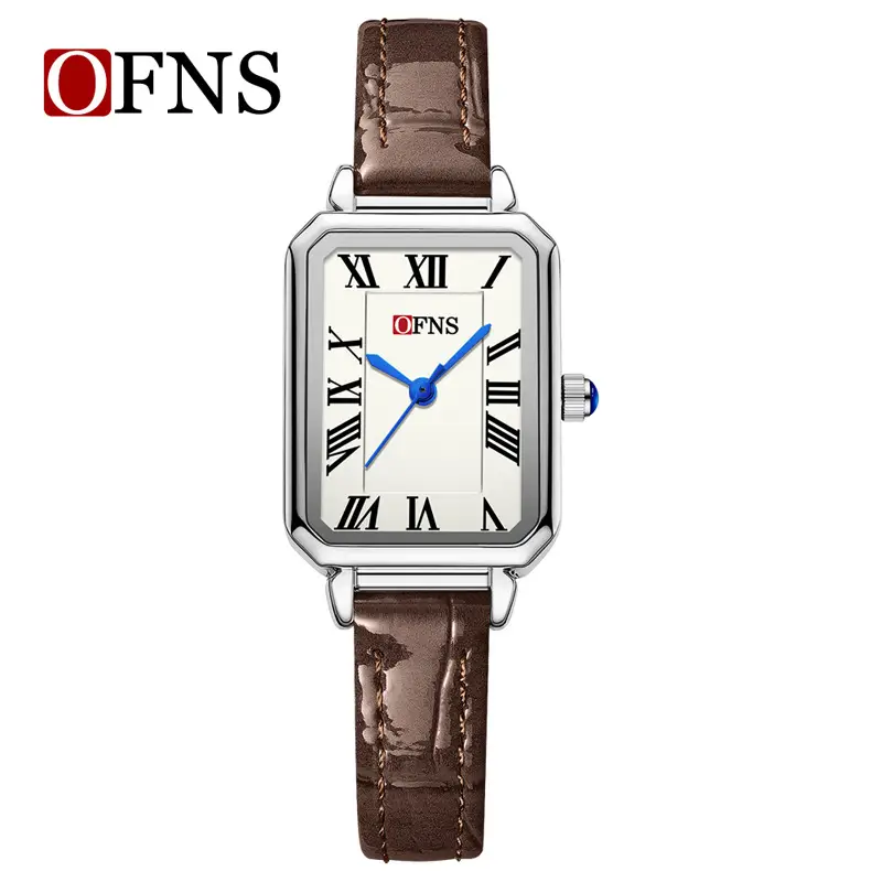 Ofns Women's Square Watch with Elegant Steel Band & Waterproof Design - Image 4