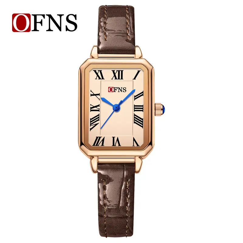 Ofns Women's Square Watch with Elegant Steel Band & Waterproof Design - Image 5