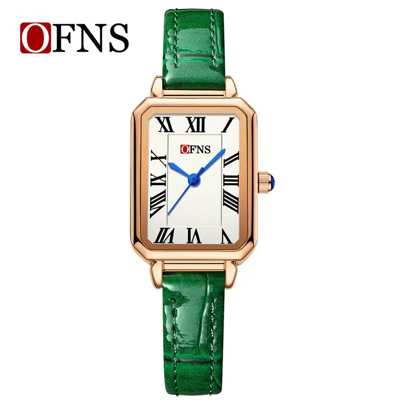 Ofns Women's Square Watch with Elegant Steel Band & Waterproof Design - Image 9