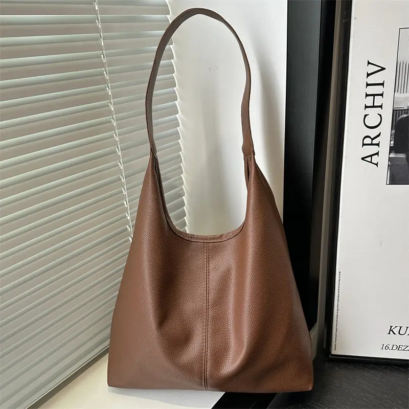 Women's Retro Bucket Shoulder Bag Brown 2024 Winter - Image 4
