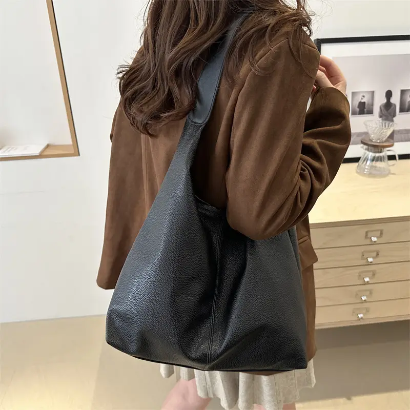 Women's Retro Bucket Shoulder Bag Brown 2024 Winter - Image 5