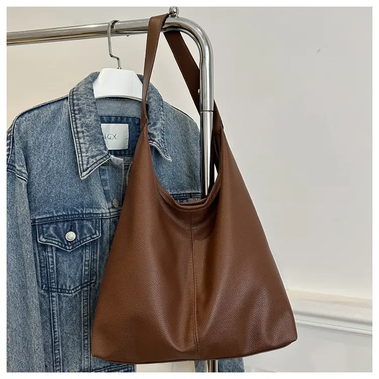 Women's Retro Bucket Shoulder Bag Brown 2024 Winter — feature 17
