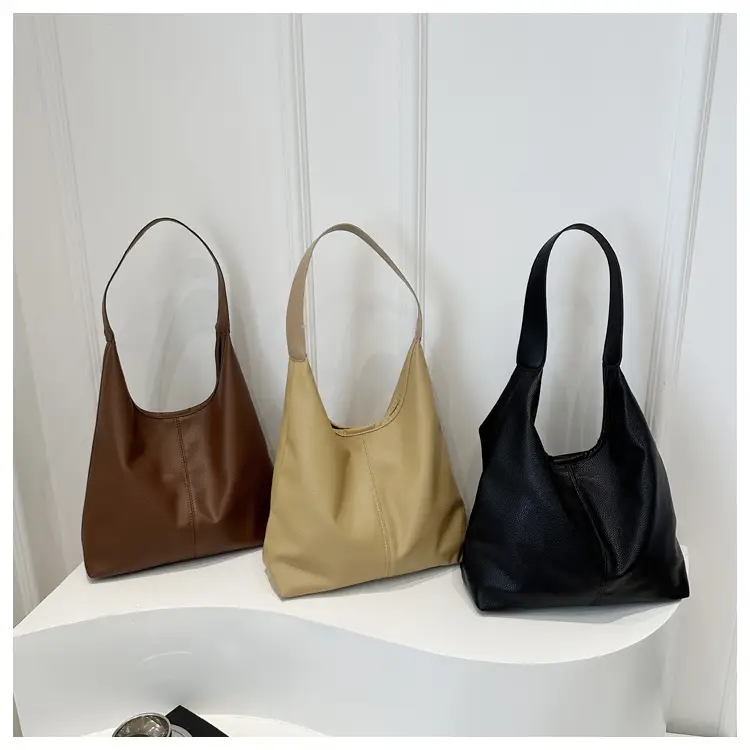 Women's Retro Bucket Shoulder Bag Brown 2024 Winter — feature 19