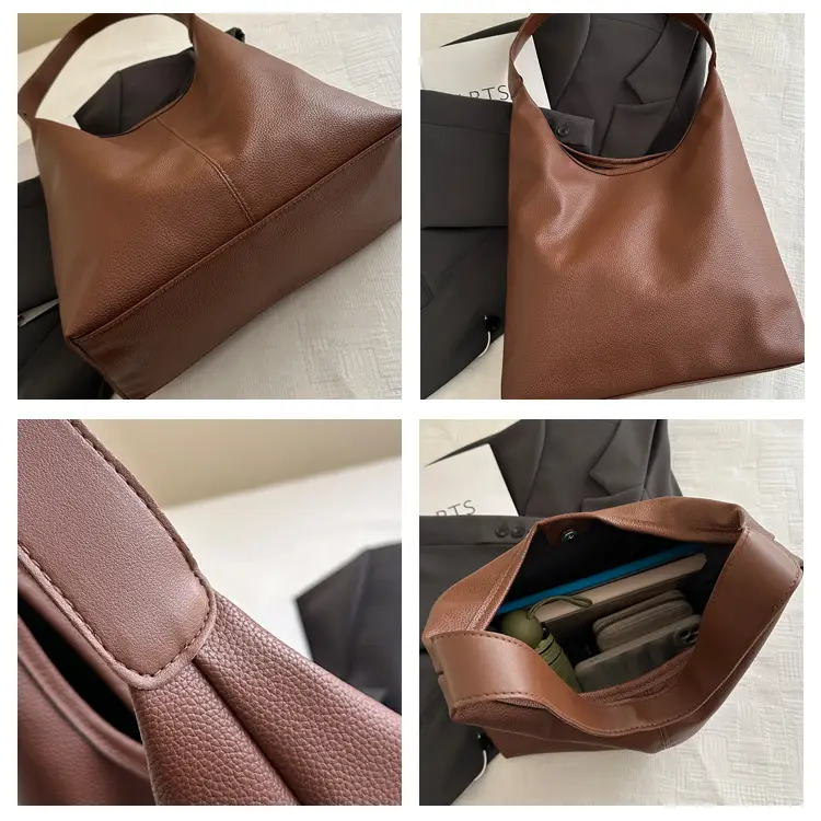 Women's Retro Bucket Shoulder Bag Brown 2024 Winter — feature 9