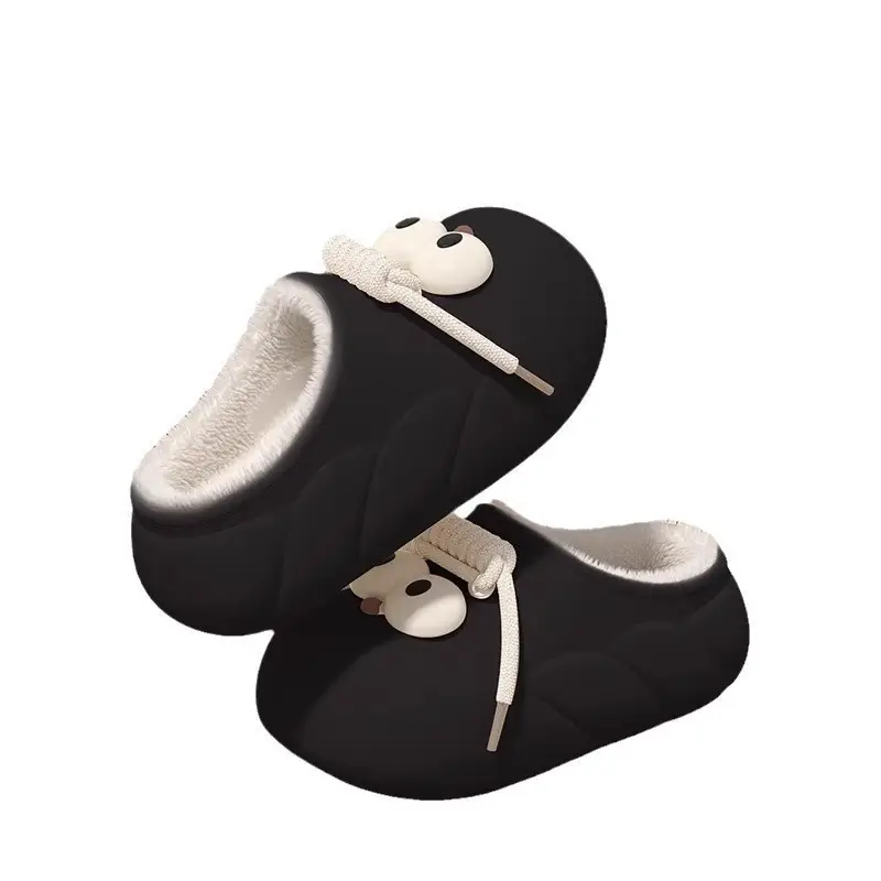Thick-Soled Cotton Slippers for Women 2024 Winter New Style Student Dormitory Outer Wear Waterproof and Cold-Proof Confinement Warm and Versatile Plush