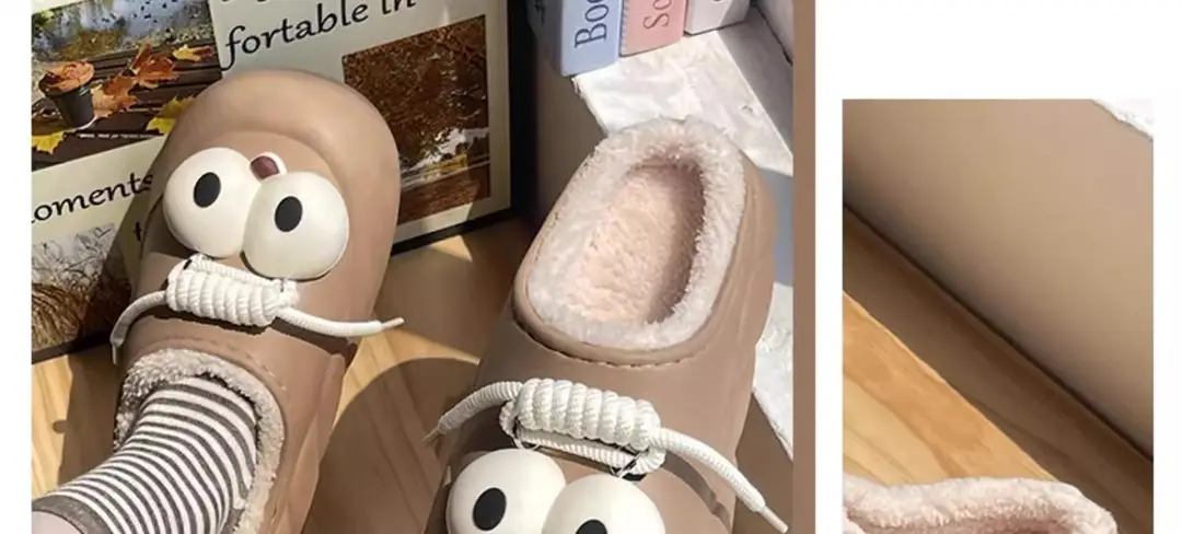 Thick-Soled Cotton Slippers for Women 2024 Winter New Style Student Dormitory Outer Wear Waterproof and Cold-Proof Confinement Warm and Versatile Plush — feature 19