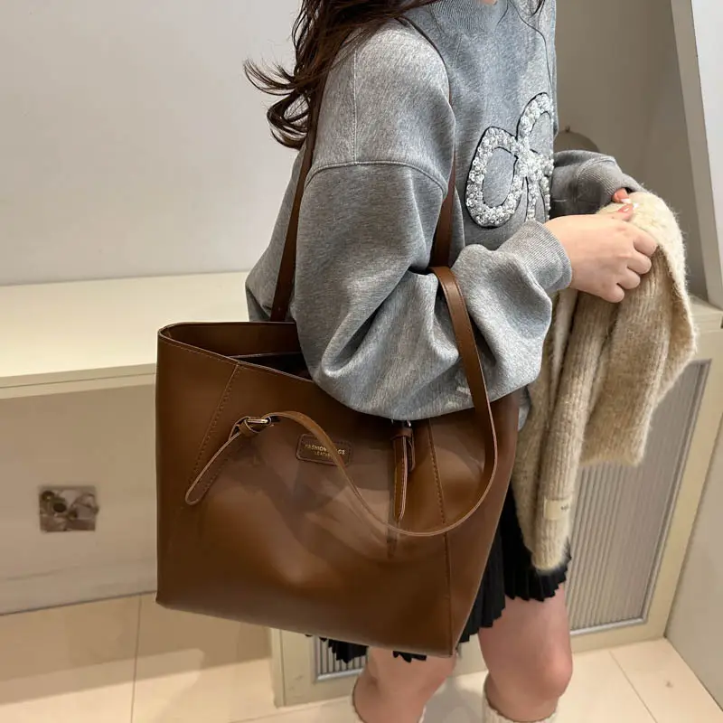 New Korean Style Brown Tote Bag for Women - Image 7