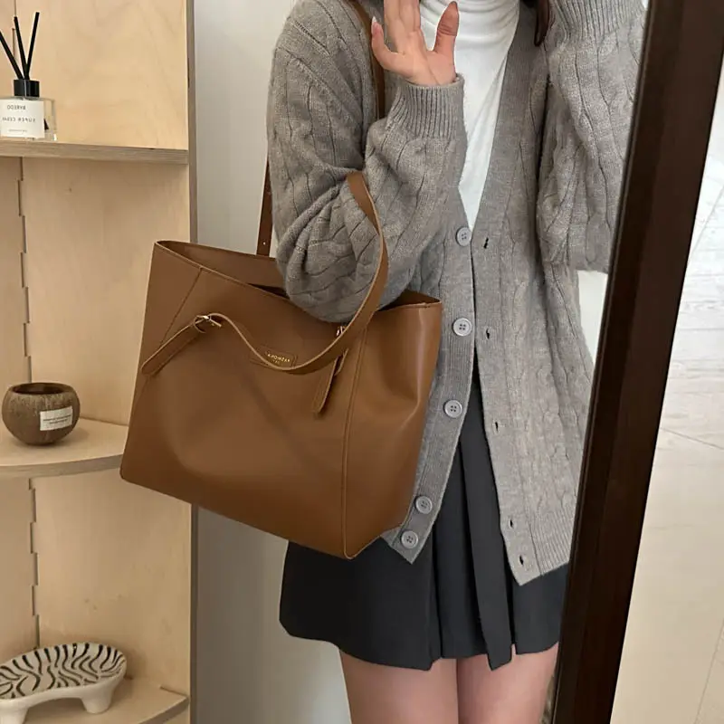 New Korean Style Brown Tote Bag for Women - Image 8