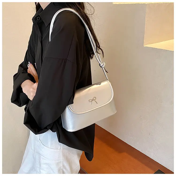 Women's Silver Bow Crossbody Bag 2026 Spring Summer — feature 9