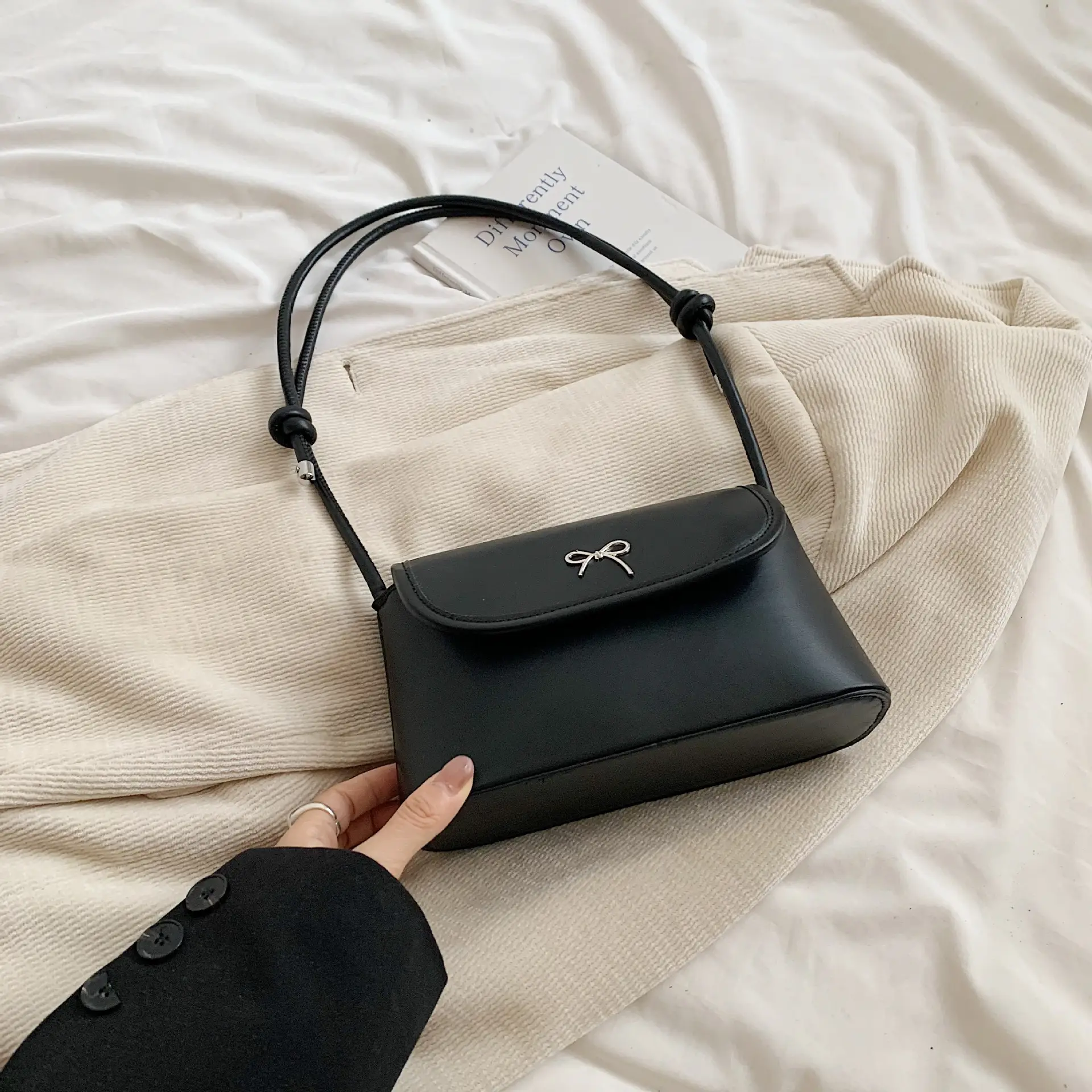 Women's Silver Bow Crossbody Bag 2026 Spring Summer - Image 2