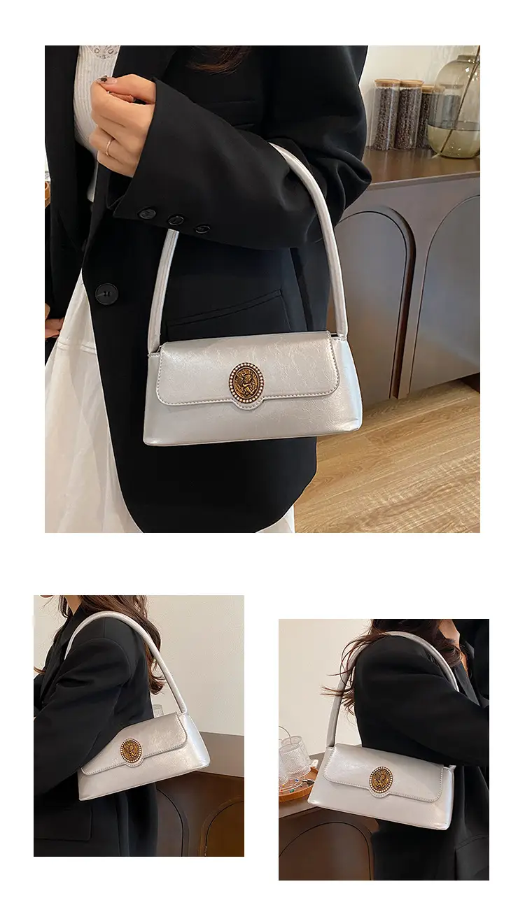 French Retro Brown Shoulder Bag for Women — feature 22