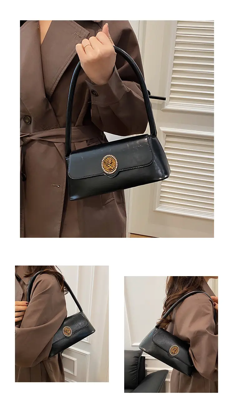 French Retro Brown Shoulder Bag for Women — feature 25