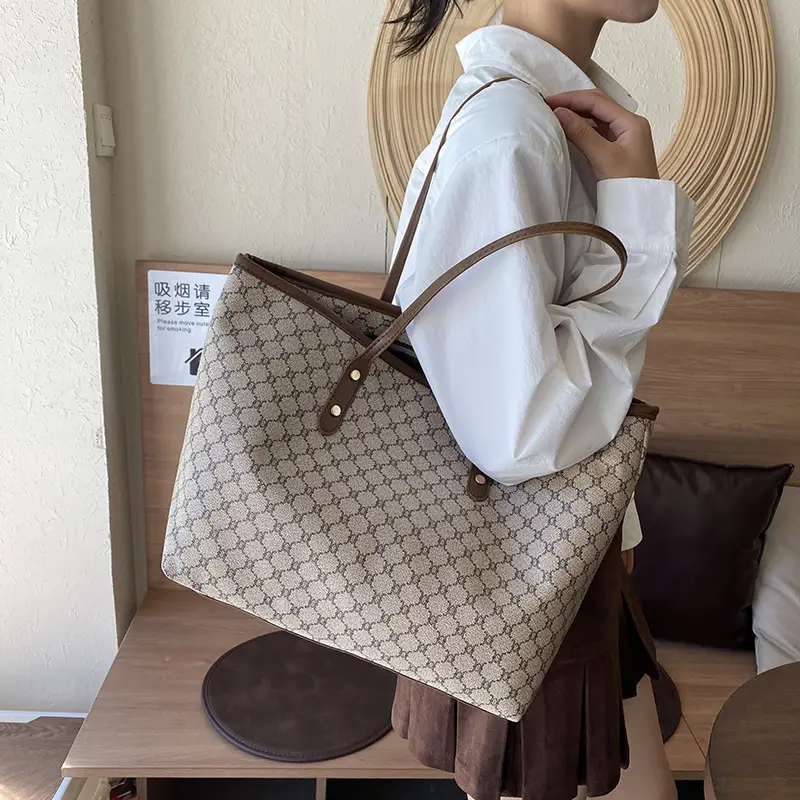 Women Vintage Printed Shoulder Bag Brown 2024 - Image 5