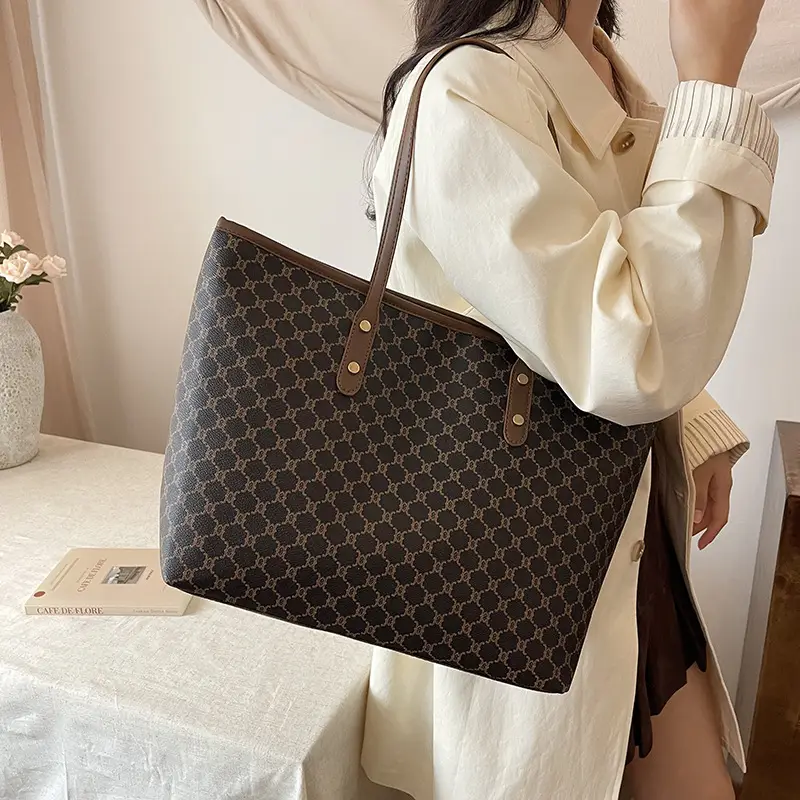 Women Vintage Printed Shoulder Bag Brown 2024 - Image 6