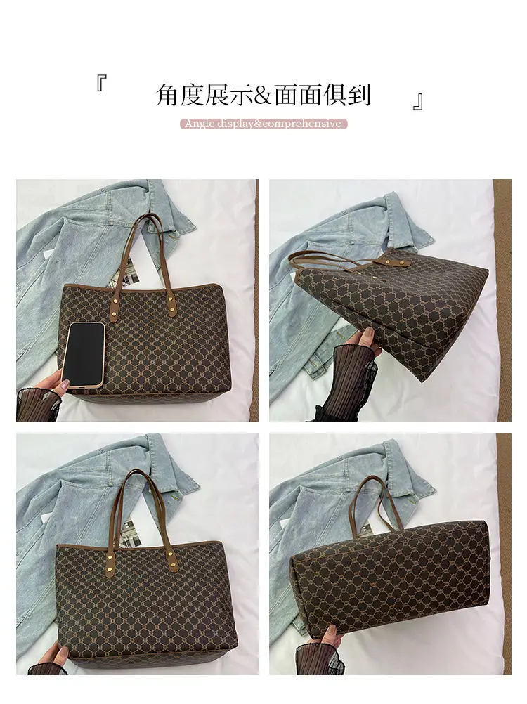 Women Vintage Printed Shoulder Bag Brown 2024 — feature 5
