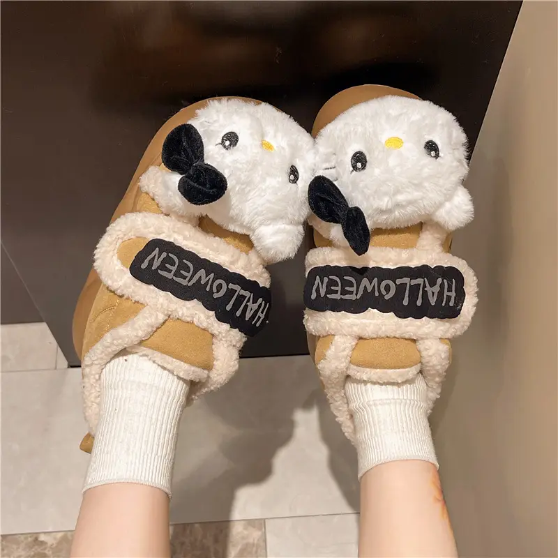 Cute Kt Cat Stuffed Snow Boots Warm Cotton Shoes