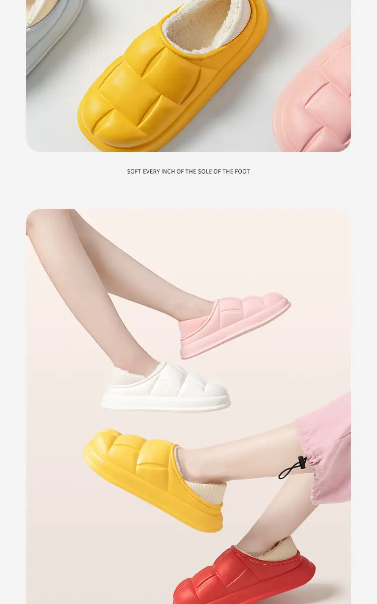 Lidani Waterproof Cotton Slippers for Women, Autumn and Winter Home Non-Slip Plush Thick-Soled Couple's Closed-Back Cotton Shoes for Outdoor Wear for Men — feature 12