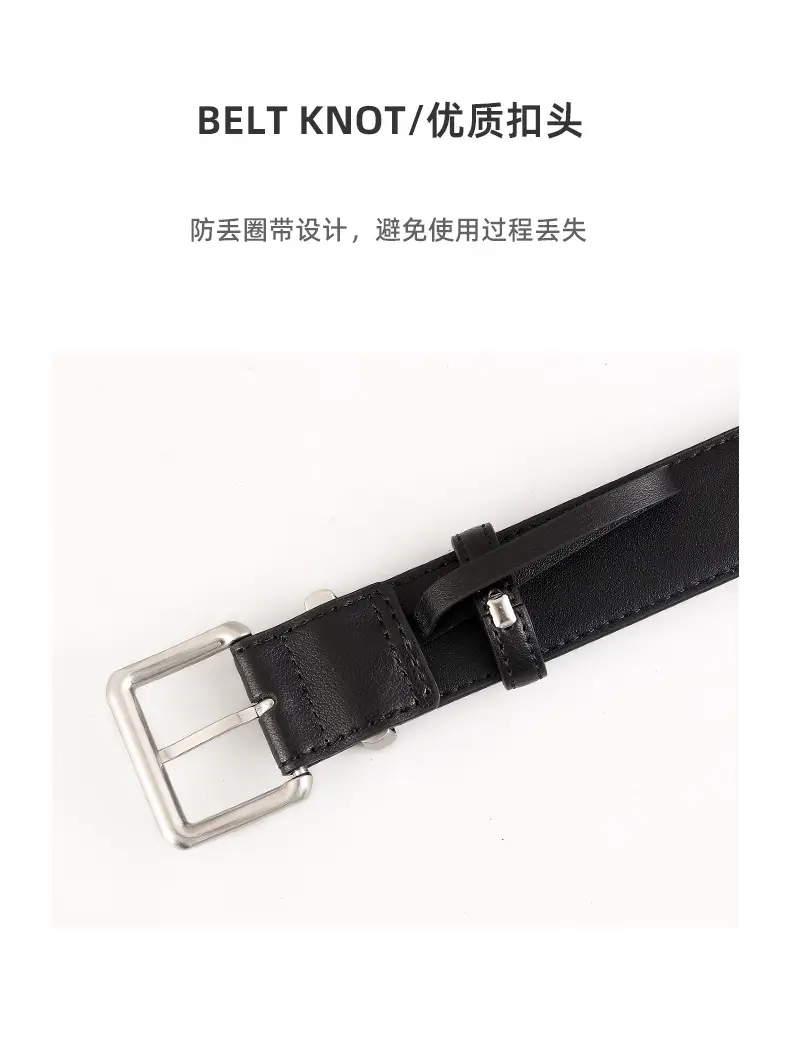 Vintage Cowhide Belt with Silver Buckle for Women — feature 18