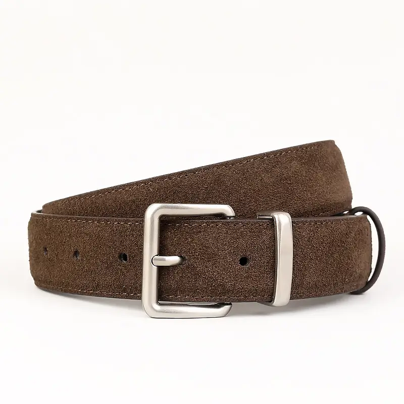 Vintage Cowhide Belt with Silver Buckle for Women - Image 2