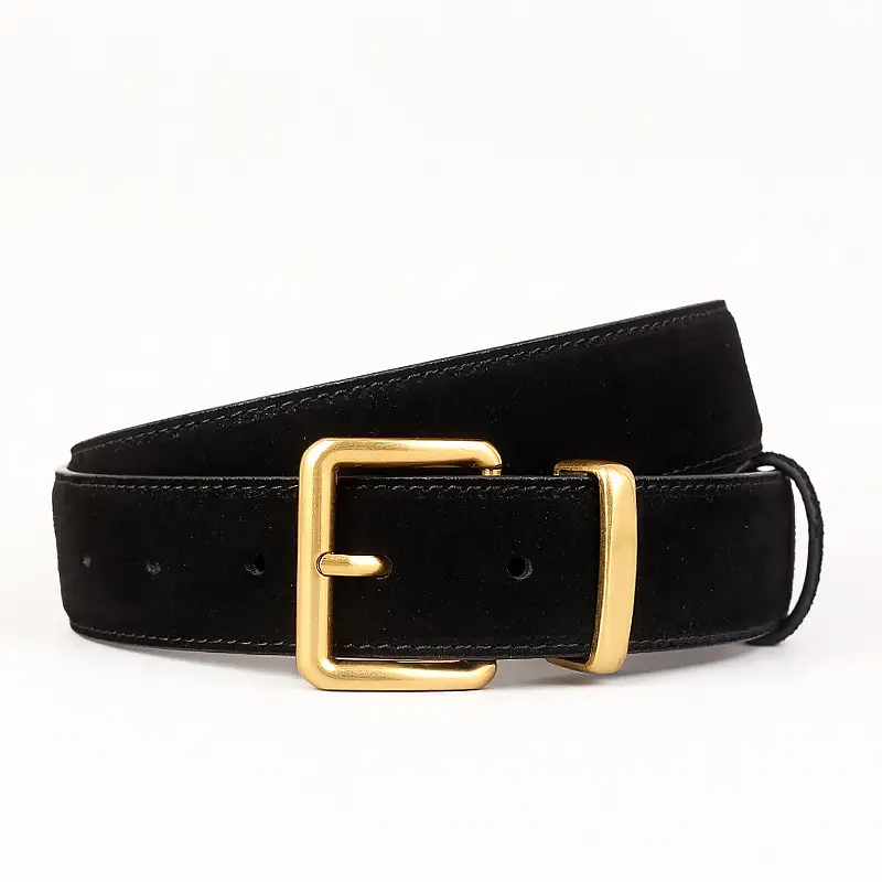 Vintage Cowhide Belt with Silver Buckle for Women - Image 5
